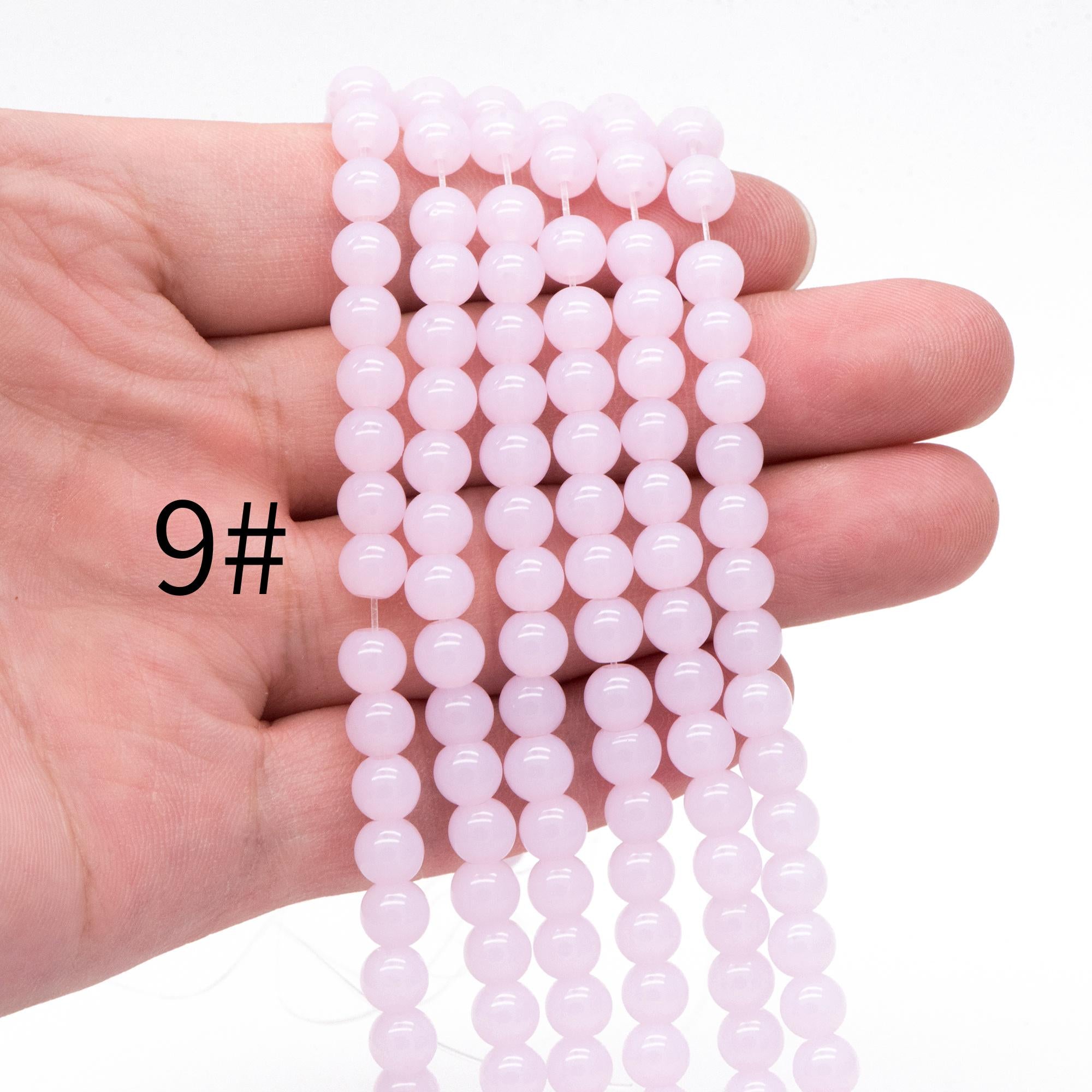 65pcs Smooth Round Glass beads 6mm, Full strand (GM-043)